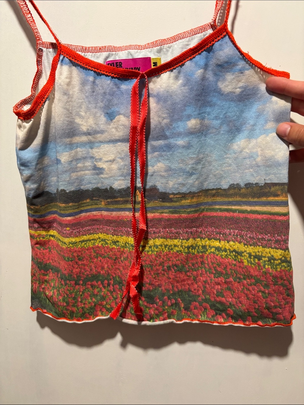 TYLER MCGILLIVARY tulip fields tank top flowers size medium cotton - Picture 3 of 7